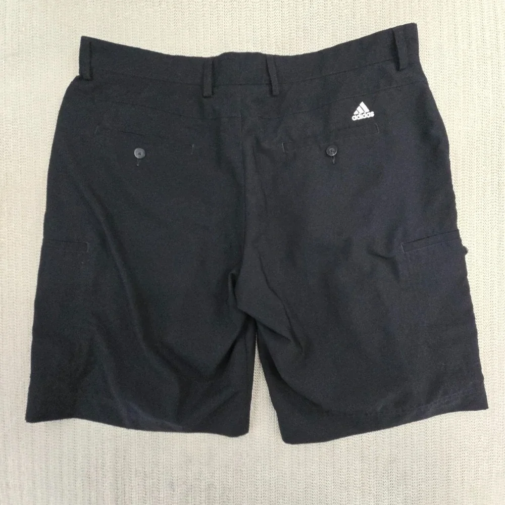 Adidas Golf Shorts Mens 38 Black Stretch‎ Lightweight Cargo Pockets Chino Casual